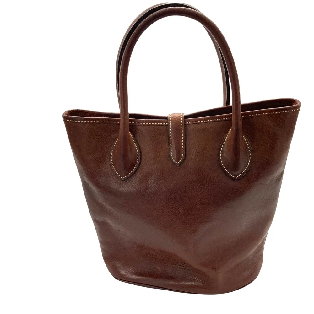 Dooney & Bourke Cognac “Lucy” Florentine Vacchetta leather shoulder bag - Picture 2 of 11